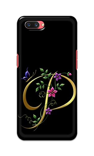 Image of Printed Hard Back Cover Case for Oppo A3s | Oppo A5 2018 | Realme C1 | Realme C1 2019 Back Cover (Alphabet P) -1803