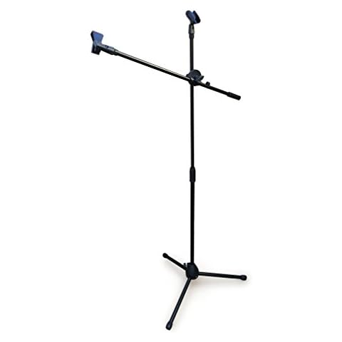 Tripod Boom Microphone Stand - Fully Adjustable Black Mic Stand & Holder - Maximum Stability Safe Knob Lock - Anti-Slip Rubber Tripod Ends - Lightweight & Portable By Sure Luxury Cover