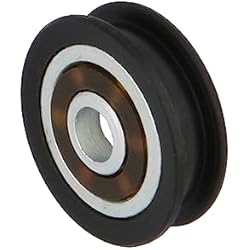 Mosquiteros Amig - Rodamientos Mosquitera | Juego de 2 Unidades | Ø 23 mm | Rodamiento de Bolas Con Ranura Para Guía | Para Colocar en Ventanas Correderas Anti Mosquito | Poliamida Negro