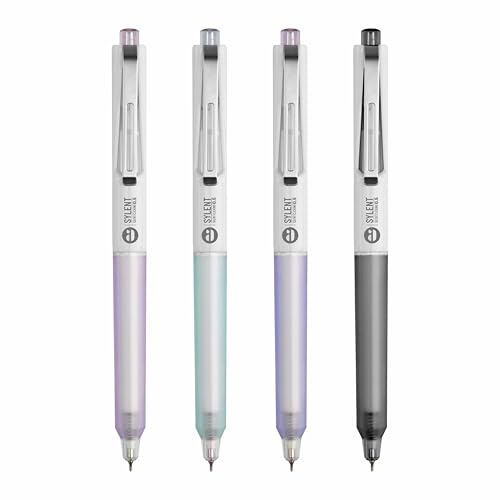 Image of Anupam Sylent Roller Gel Pen 0.5 mm, Waterproof Smooth Quick-Dry Dark Ink, Comfortable Grip Exam & Office Pen, Refillable (3 Multicolour Body BlueInk, 1 Black Body BlackInk)