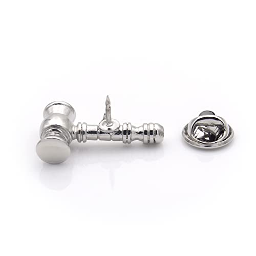 Image of Law Gavel Mallet Judge Lawyer Mason Brooch Lapel Pin