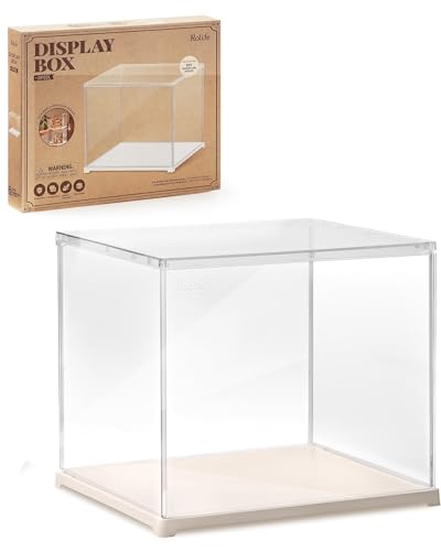 Rolife Clear Acrylic Display Case for Hobby Collectibles, Easy Assemble Dust Cover Showcase Clear...