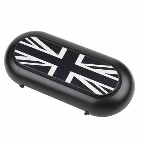 TrOuJIpxz Sun Visor Sunglasses Case Storage Bill Clip Eyewear Hard Shell Box Holder Organizer Universal Car Interior For Mini Cooper (Black)