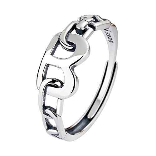 Skcess Anillos de boda de plata de ley, anillos de compromiso, anillos de plata de ley, anillos de compromiso con letra B