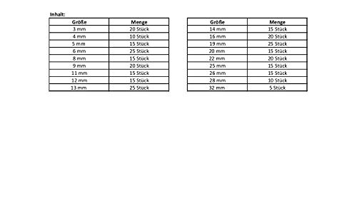 300 tlg Sprengring Sortiment 3-32 mm Außen Sicherungsring Sprengringe Nutenring Seegering