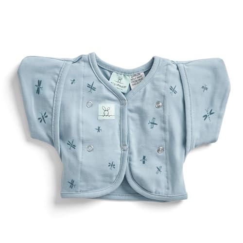 Image of ergoPouch Butterfly Cardi 0.2 TOG - Revolutionary Swaddle Transition Aid w /Arm Pockets, Ideal for Hands-Up Sleeping, Worn Over Swaddle or Sleep Sack, Stretchy & Breathable (0-3 Months, Dragonflies)