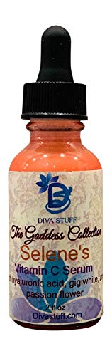 Selene's Vitamin C Serum with Hyaluronic Acid, Gigiwhite and Passion Flower, From the Goddess Collection By Diva Stuff (1 Fluid Ounce)