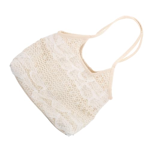 FRCOLOR Bolso Tote de Hombro Grande para Mujer con Encaje y PU Bolso de Playa para Compras y Viajes Diseño Duradero y Espacioso para Verano