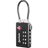 Cadenas TSA à 4 chiffres avec Indicateur d’Ouverture – pour Valise, Bagage Cabine, Sa...