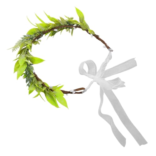 Couronne de fleurs eucalyptus pour fille en feuillage vert