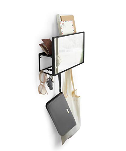 Umbra 1012828-040 Cubiko Wall Mirror And Storage Unit With Open-Side Access, Black,8" Height #TOP3