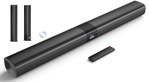 Image of Saiyin Sound Bar for Smart TV, 100W Soundbar with Crystal-Clear Vocals and Bluetooth 5.3/TV-ARC/Optical/AUX Input, 2 in 1 Detachable Surround Sound System for TV/PC/Gaming/Projectors
