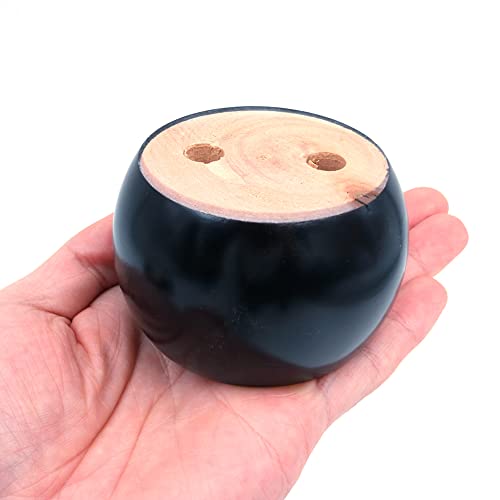 Shiwaki Pack of 4 Black Furniture Legs Wooden Round Bun Feet 3in Dia 2in Tall Replacement for Sofa Chair, Loveseat, Dresser Foot - Image 4