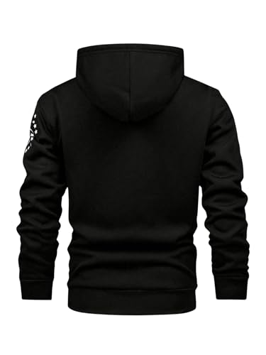 SOLY HUX Men's Fleece Hooded Jacket Star Print Zip Up Long Sleeve Warm Coat Outerwear2