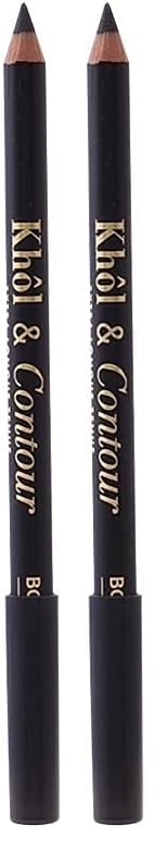 Bourjois - Khôl & Contour Crayon Yeux Couleur intense - 02 Ultra Black - 1,2 g (Lot de 2)