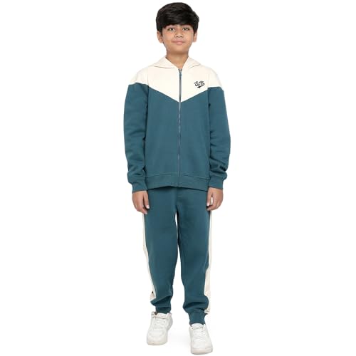 Image of Li'l Tomatoes Boys Fleece Winter Tracksuit Set | Full Sleeve Sweatshirt & Track Pant | Soft & Warm | 7-16 Years