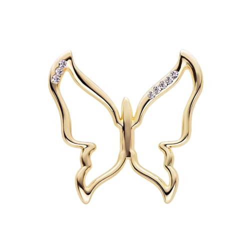 Image of Dainty Butterfly Silk Scarf Ring Brooch for Women Elegant Rhinestone Crystal Shawl Scarves Buckle Wrap Clip Exquisite Costume Accessories Decoration Wedding Holiday Jewelry