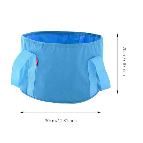 Balde plegable para spa de pies y lavado, azul miniatura 2