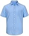 J.VER Men's Linen Shirts Casual Short Sleeve Button Down Shirt Fashion Summer Tops for Beach Vacation Wedding with Pocket Blue 6XL