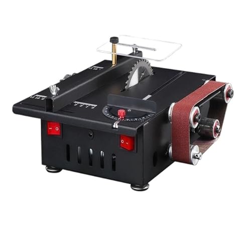 Mini Sierra De Banco 150W, Mesa Circular Velocidad Variable, Profundidad Corte 30mm, Máquina Lijado Sobremesa DIY Con 10 Cinturones Para camión y barco(30mm-Standard-Type)