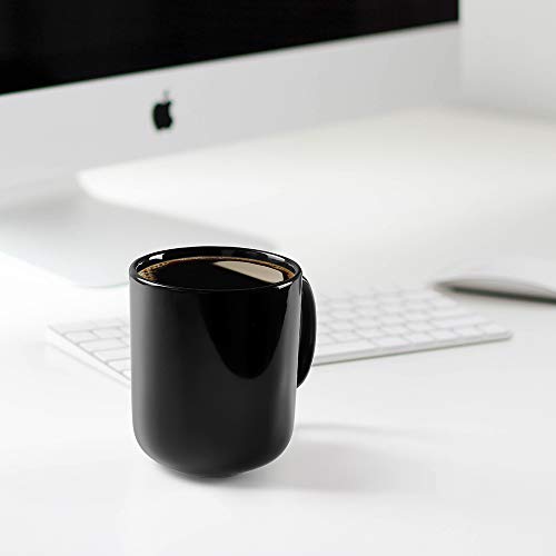 Harebe 20 Oz Large Coffee Mug, Smooth Ceramic Tea Cup For Office And Home, Big Capacity With Handle, Black #TOP4