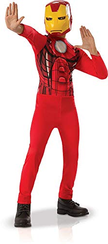 RUBIES - IRON MAN - Marvel officiel - Déguisement Super Héros pour Enfant Entrée de Gamme - Taille 5-6 ans. Costume avec combinaison et masque PVC - Pour Anniversaire, Carnaval
