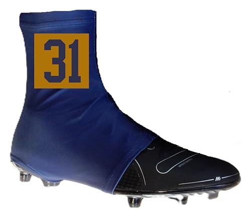 Square Series Custom Sports Football Cleat Covers Spats - 12 Colors - Choose Your Numbers/Initials - Youth and Adult Sizes3