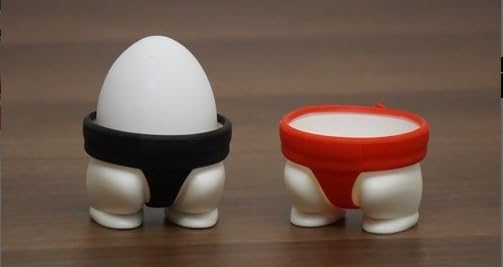 Baskety Unique Sumo Design Egg Holders – Red or Black, Ideal for Soft & Hard Eggs (Set of 2) 3