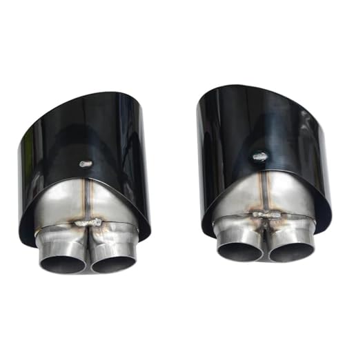 車排気管 に適合する RS3 RS4 RS5 RS6 RS7用車用排気管チップ アクセサリー ダブルインナー S3 S4 S5 S6 S7用 マフラーノズル ステンレス 排気管(黒)