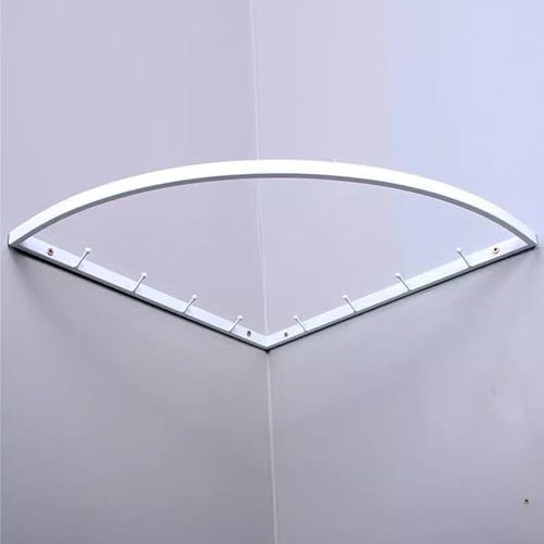 Closet Rod Right Angle Clothes Rack Wall Mount with Hooks, Corner Closet Rod Holders for Hanging Clothes, Heavy Duty Clothing Organizer Space Saving(White,30cm(11 3/4