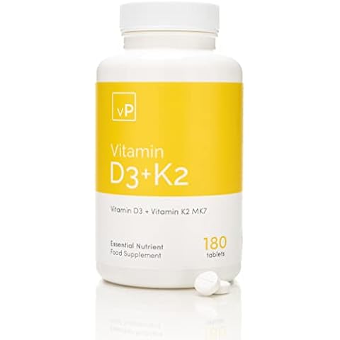 Vitamin D3 4000 iu with Vitamin K2 100ug x 180 Tablets - Third Party Tested - Vitamin D Supplement with K2 MK7 - Vitality Pro Cover