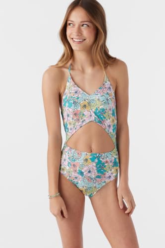 O'NEILL Girls Janis Floral Cinched One-Piece Swimsuit – Adjustable Fit & Quick-Dry Fabric2