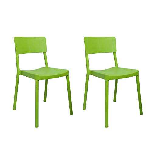 Image of Cello Eskimo Chair Set Pack of 2 - Green | Strong and Durable | Easy to Clean | Chair for Living Room, Bed Room, Kitchen, Office Room, Outdoor | 3 Years Warranty