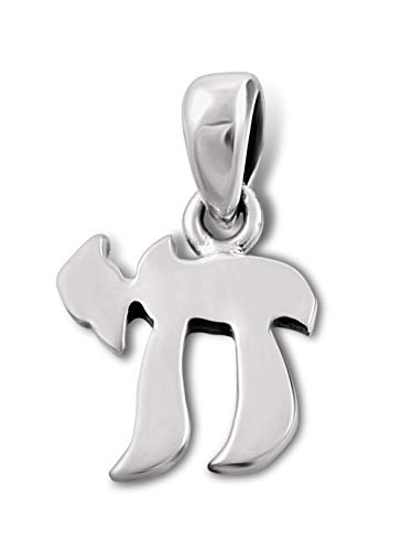 AJDesign 925 Sterling Silver Small Hebrew Letter Chai Necklace Pendant Sign of Life with Chain3