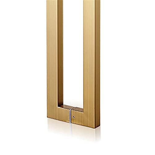 Manetas Puertas Interior Casa Mango largo cuadrado para alambre de acero inoxidable Dibujo la puerta cristal(Golden,600mm)