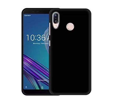 Image of Case Creation Compatible with Zenfone Max Pro (M1) Back case,Asus Zenfone Max Pro M1 ZB601KL Black Silicone Plain Matte Finish Flexible Soft Cover
