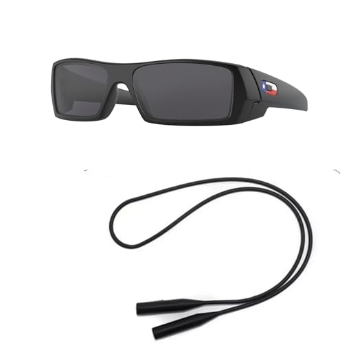 Oakley OO9014 Sunglasses Bundle: OO 9014 GASCAN 901440 Matte Black and Universal Anti-slip Silicone Leash2