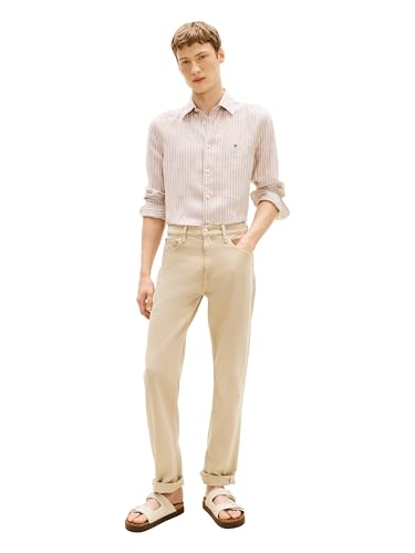 Image of Tommy Hilfiger Men's Long Sleeve Casual Linen Button Down Shirts in Regular Fit