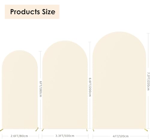 Set 3 Fundas Spandex para Arcos de Fondo Beige 6-7.2 ft miniatura 3