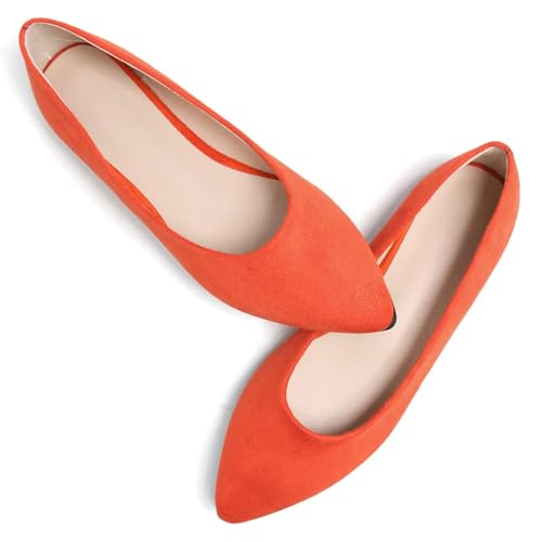 Image of Dear Time Women's Pointed Toe Ballet Flats Simple Casual Office Work Flats Slip-on Comfortable Shoes