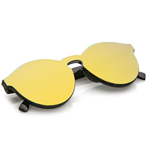 zeroUV - One Piece PC Lens Rimless Ultra-Bold Colored Mirror Mono Block Sunglasses 60mm4