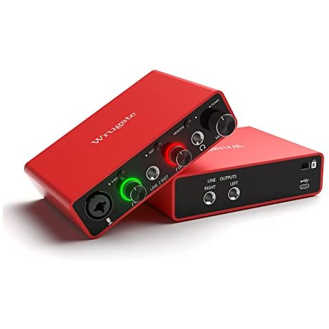 Wrugste USB Audio Interface Solo(24Bit/192kHz)+48V Phantom Power for Computer Recording Podcasting and Streaming Plug and Play for Content Creators Musicians Upgraded Version XLR Audio Interface Cover