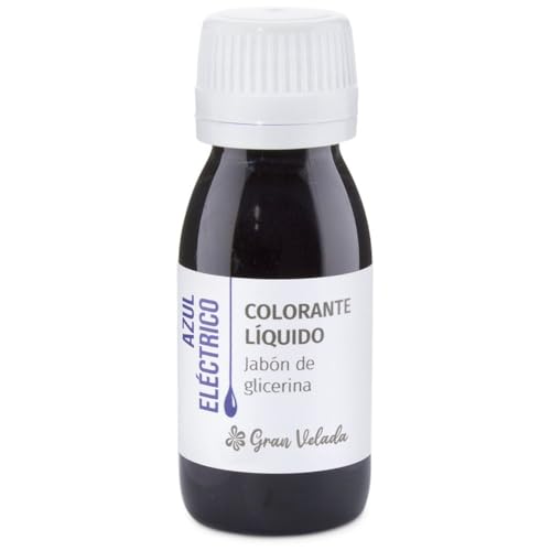 Colorante Jabón Glicerina Azul Eléctrico: Fácil de Usar | Creaciones Llamativas | Hidrosoluble | Gran Velada | Variedad Tonos | Ingredientes Cosméticos