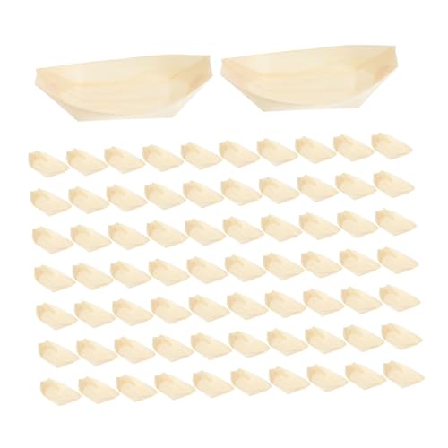 Platos desechables de madera para sushi COLLBATH 100 piezas miniatura 1