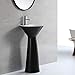 Fine Fixtures Pyramid Pedestal, Elegant One Piece Pedestal Sink, Center Faucet Hole, Vitreous China, Black