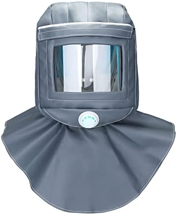 Holulo PVC Sandblasting Cap Sand Blasting Hood Cap Sandblaster Shawl with Face Shields Sandblaster Protective