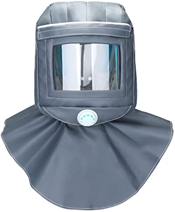 Holulo PVC Sandblasting Cap Sand Blasting Hood Cap Sandblaster Shawl with Face Shields Sandblaster Protective