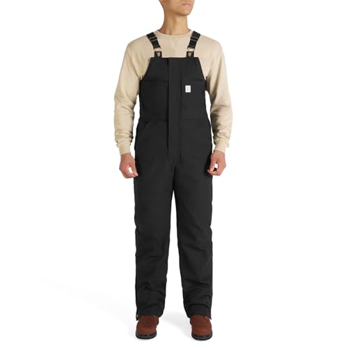 HISEA Men's Insulated Bib Overalls, Winter Water Resistant Duck Canvas Overall, Loose Fit Utility...