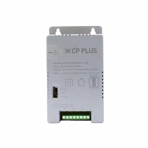 Image of CP PLUS 4 Channel CCTV Power Supply SMPS |12V 3A High Efficiency Adapter with LED Indicators| EMI Filter| Overload & Short Circuit Protection| Use for Video Surveillance Cameras| CP-DPS-PD04V2-12D