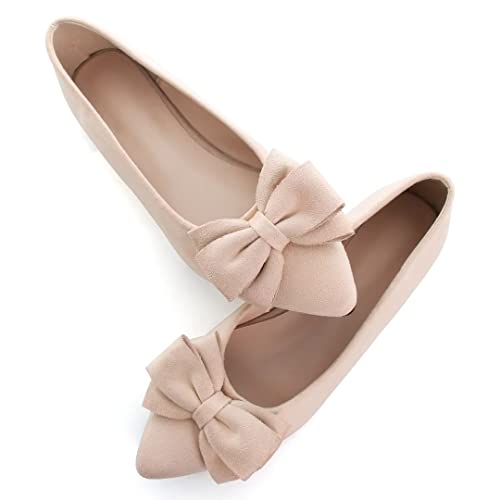 Stunner Women's Dress Flats Fashion Pointed Toe Bowknot Flat Shoes Soft Comfortable Cute Slip On Party Office Flats3